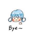 Blue lazy girl（個別スタンプ：11）