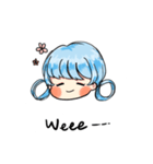 Blue lazy girl（個別スタンプ：14）