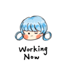 Blue lazy girl（個別スタンプ：15）