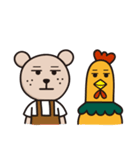 Bear NO.1 - bear and chicken（個別スタンプ：7）