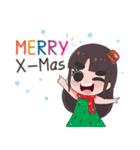 Big Eyebrow Girl X-mas and New Year（個別スタンプ：2）