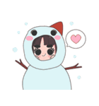 Big Eyebrow Girl X-mas and New Year（個別スタンプ：6）