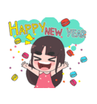 Big Eyebrow Girl X-mas and New Year（個別スタンプ：10）