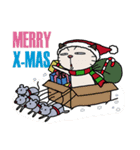 白い脂肪の猫-クリスマス（個別スタンプ：1）