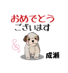 成瀬さん用の名前スタンプ・子犬イラスト（個別スタンプ：15）