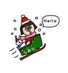 Cute winter name sticker for "Shiori"（個別スタンプ：2）