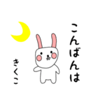 きくこ用 シロウサけいたん（個別スタンプ：3）