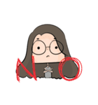 Round Glasses Girl's Life（個別スタンプ：2）