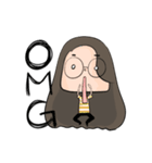 Round Glasses Girl's Life（個別スタンプ：3）