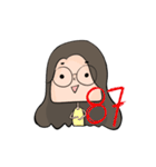 Round Glasses Girl's Life（個別スタンプ：5）