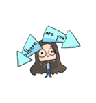 Round Glasses Girl's Life（個別スタンプ：12）