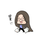Round Glasses Girl's Life（個別スタンプ：15）