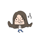 Round Glasses Girl's Life（個別スタンプ：17）