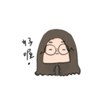 Round Glasses Girl's Life（個別スタンプ：18）