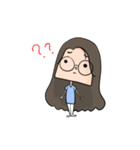 Round Glasses Girl's Life（個別スタンプ：29）