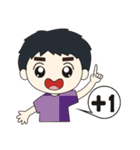 DO has thick eyebrows and big eyes（個別スタンプ：3）