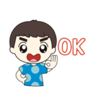 DO has thick eyebrows and big eyes（個別スタンプ：6）