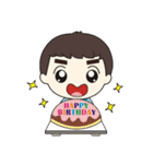 DO has thick eyebrows and big eyes（個別スタンプ：11）