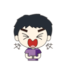 DO has thick eyebrows and big eyes（個別スタンプ：12）