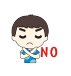 DO has thick eyebrows and big eyes（個別スタンプ：16）