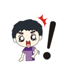 DO has thick eyebrows and big eyes（個別スタンプ：17）