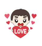 DO has thick eyebrows and big eyes（個別スタンプ：19）