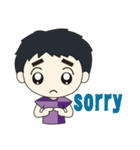 DO has thick eyebrows and big eyes（個別スタンプ：24）