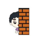 DO has thick eyebrows and big eyes（個別スタンプ：27）