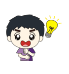 DO has thick eyebrows and big eyes（個別スタンプ：30）