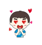DO has thick eyebrows and big eyes（個別スタンプ：31）