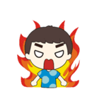 DO has thick eyebrows and big eyes（個別スタンプ：37）