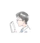 メガネと読書（個別スタンプ：1）