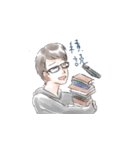メガネと読書（個別スタンプ：12）
