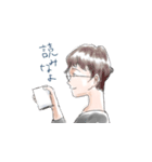 メガネと読書（個別スタンプ：13）