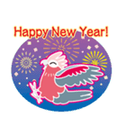 NEW YEAR 2018〜可愛らしい モモイロインコ（個別スタンプ：5）