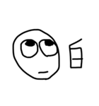 Simple white face（個別スタンプ：8）