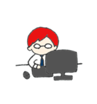 赤い髪の彼。（個別スタンプ：31）