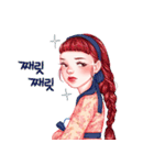 Lovely HANBOK Girls (KOR)（個別スタンプ：4）