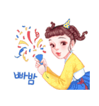Lovely HANBOK Girls (KOR)（個別スタンプ：6）