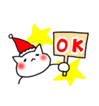 クリスマスの白猫サンタ2～年末年始まで☆（個別スタンプ：6）