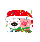 Black and white pigs warm Christmas（個別スタンプ：7）