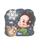 HighForehead＆Mochi Dog Merry Christmas！！（個別スタンプ：5）