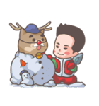 HighForehead＆Mochi Dog Merry Christmas！！（個別スタンプ：7）
