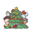 HighForehead＆Mochi Dog Merry Christmas！！（個別スタンプ：13）