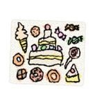 カラフルな子供のお絵描き(ちょっと絵本風)（個別スタンプ：37）