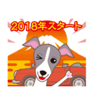 NEW YEAR 2018〜イタグレと車（個別スタンプ：1）