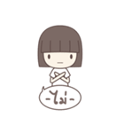 Poker Face Bob-hair Girl（個別スタンプ：4）
