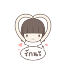 Poker Face Bob-hair Girl（個別スタンプ：6）