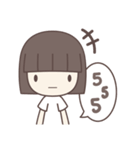 Poker Face Bob-hair Girl（個別スタンプ：11）