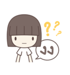 Poker Face Bob-hair Girl（個別スタンプ：13）